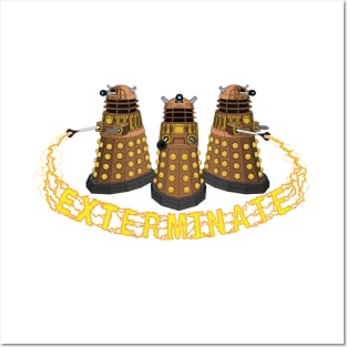 Daleks Exterminate (Blue) Posters and Art